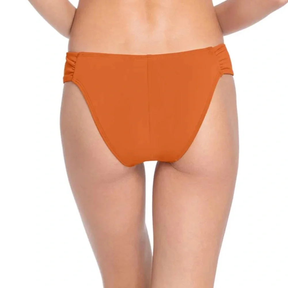 ROBIN PICCONE AVA BURNT ORANGE HIGH LEG BOTTOM Sz XS - Picture 2 of 9